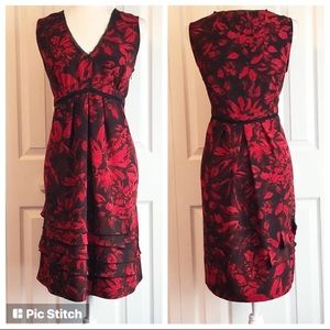 Simply Vera by Vera Wang Red Floral Cocktail Dress 16